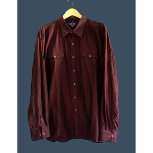 KENNETH COLE REACTION-MENS RED BUTTON-DOWN LONG SLEEVE 100% COTTON SIZE XX-LARGE